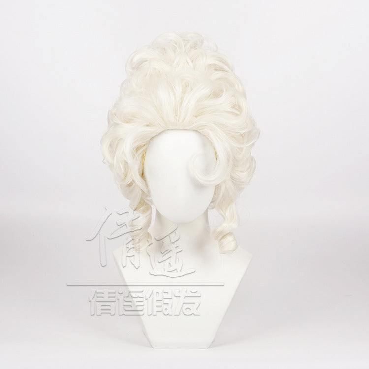 Fluffy Curly Hair Noble Queen Court Masquerade High Plate Cos Wig