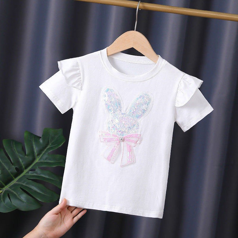Children's Shirt Thin Pure Cotton Dress Short Sleeve Children's T-shirt