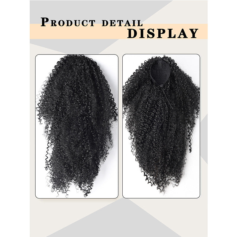 Curly Hair African Small Roll Drawstring Inch Wig Ponytail