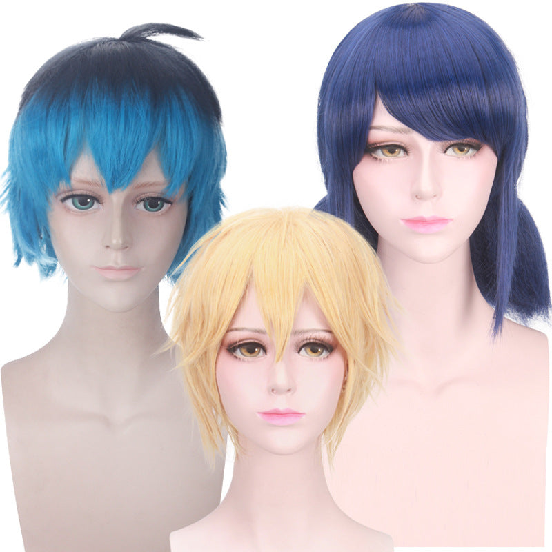 Lord Ladybug Black Cat Dark Blue Cos Wig