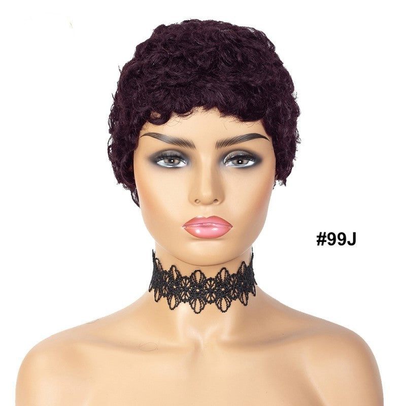 Attractive Fashion Human Brazilian High Quality Wig Short Curly Hair