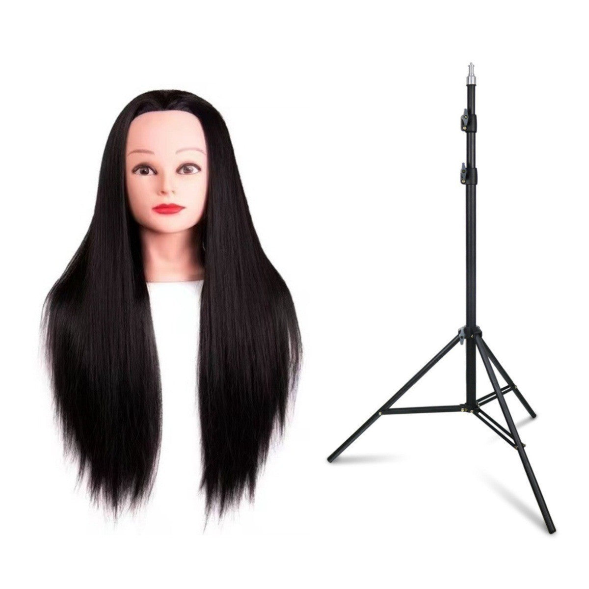 Head Braided Hair Practice Mannequin Hairdressing Cutting Wig Ponytail