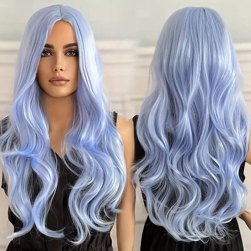 Women's Forehead Lace Natural Mid-length Hair Big Wave Small Curly Wig Long Curls