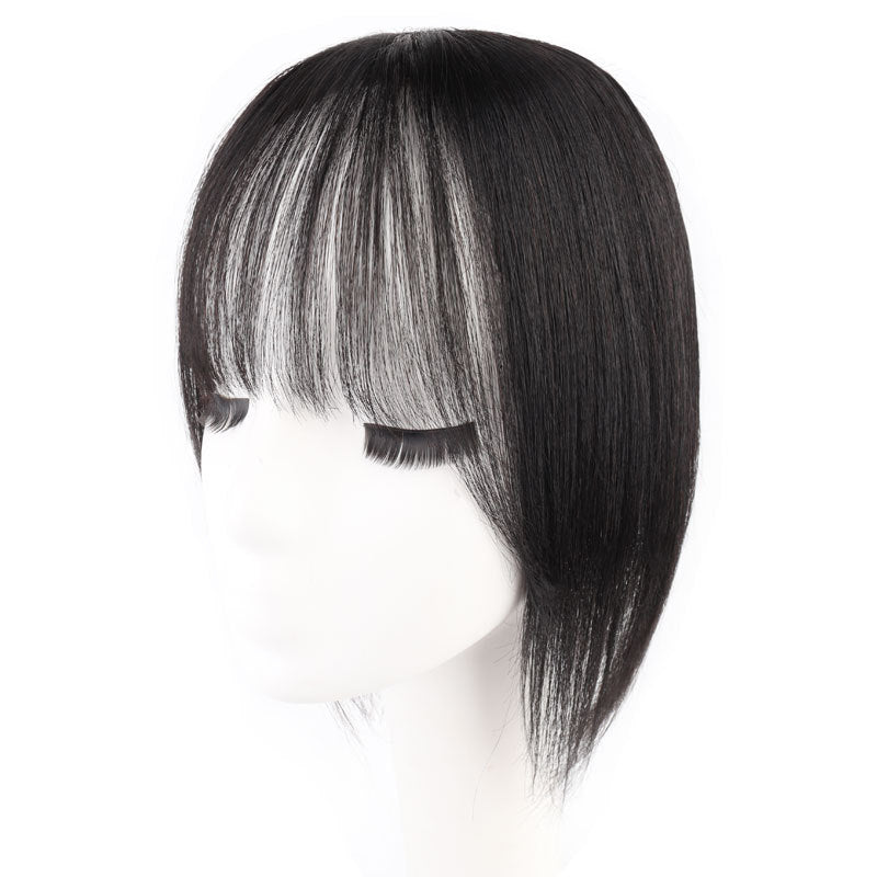 Women's Head Hair Supplementing Piece Cover Gray Additional Volume Wig