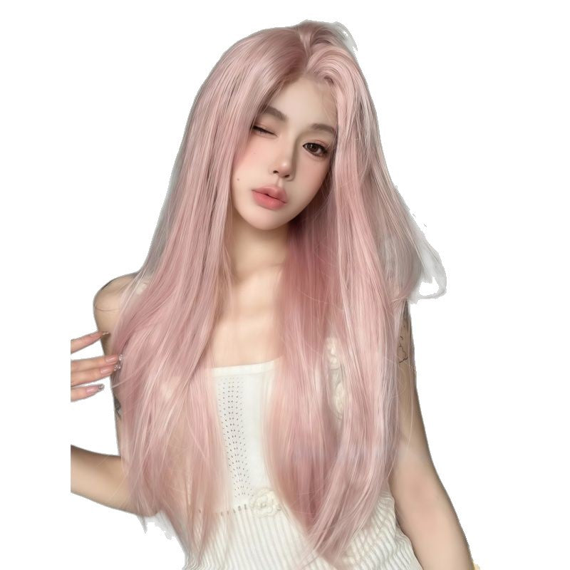 Women's Bangs One-word Forehead Lace Imitation Full Real Long Straight Wig