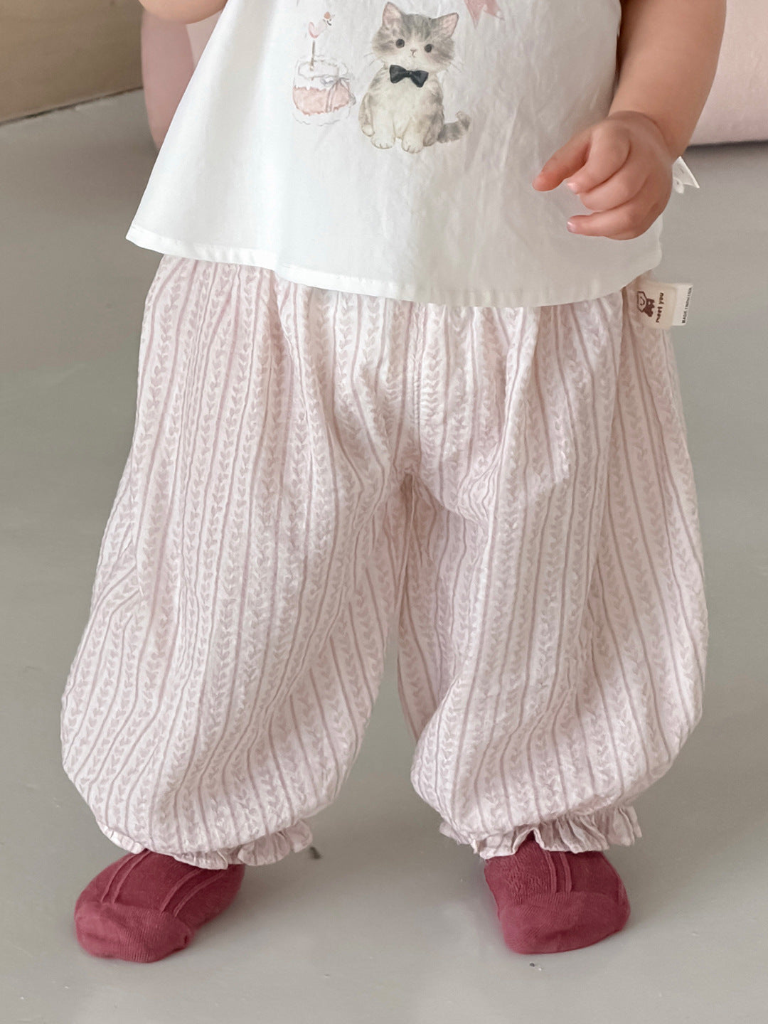 Style Kitty Sleeveless Vest Top Anti Mosquito Pants Children's Suit