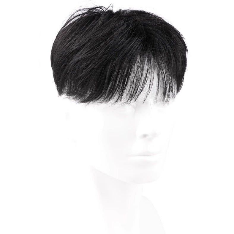 Men's Set Korean Differential Broken Cover Real Hair Men's Wig