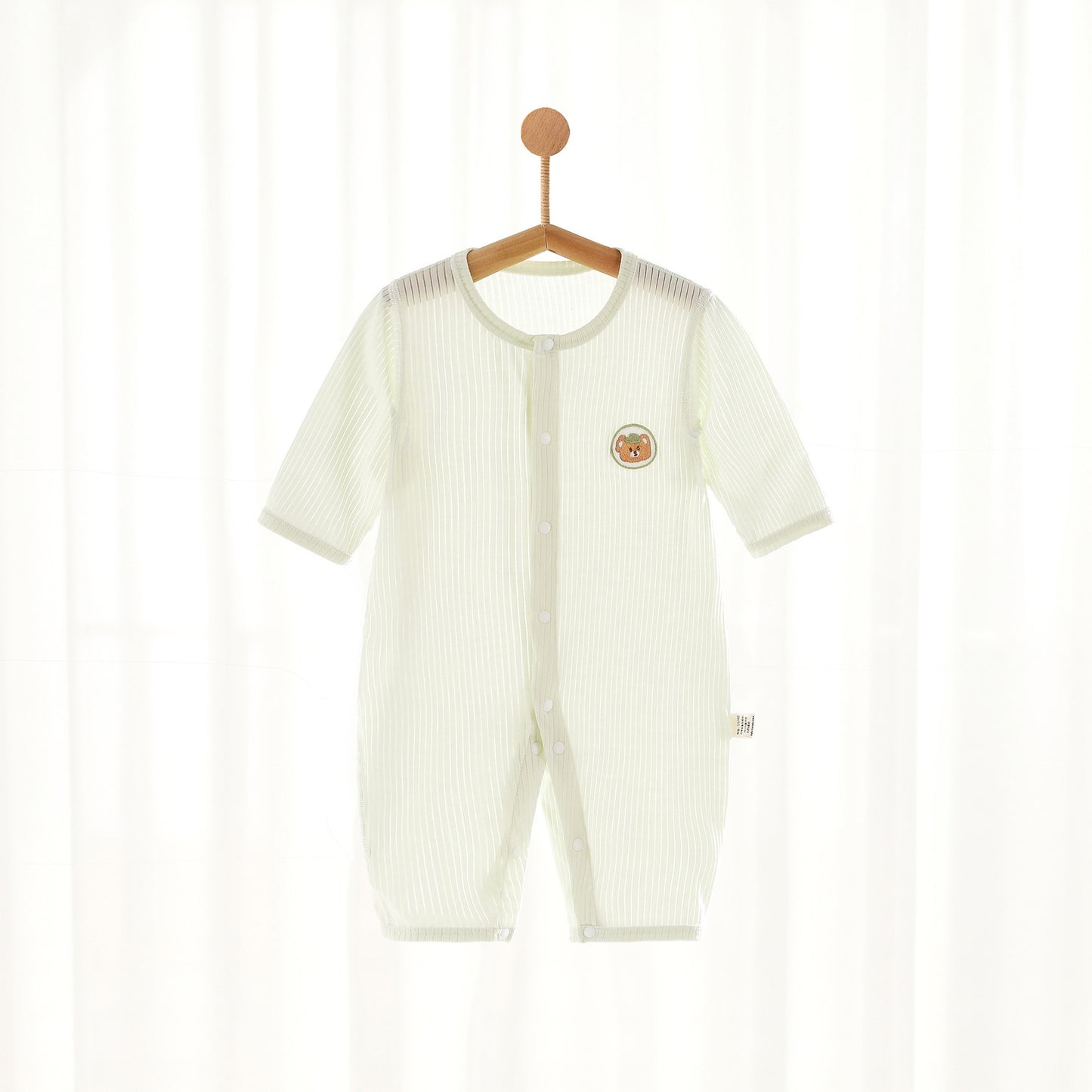 For Babies Summer Thin Air Conditioning Room Boys Long-sleeved Modal Jumpsuit, Climbing Suit