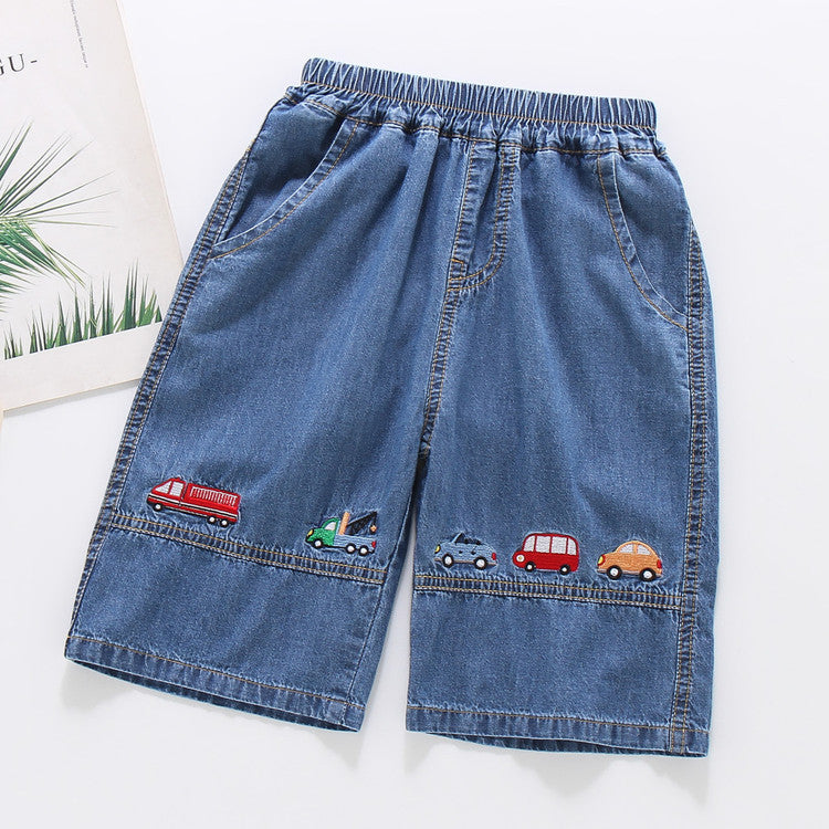 Children's Denim Shorts Cropped Capris Summer Casual Children's Pants