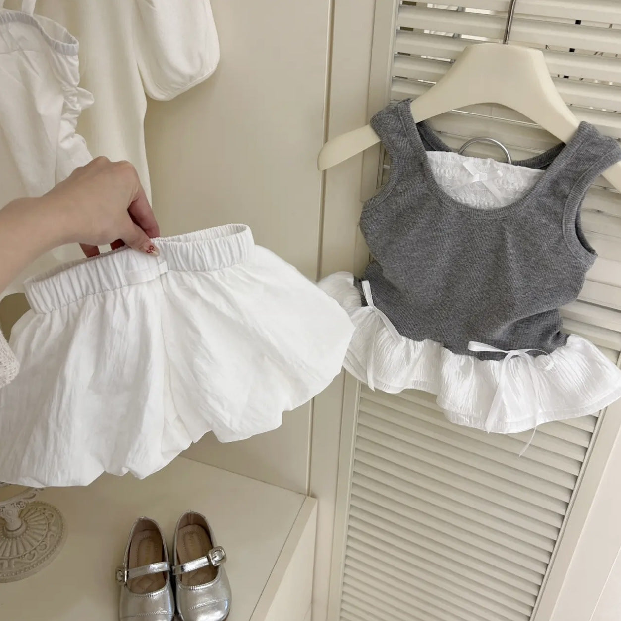 Summer Cute Princess Style Flower Brassiere Pants Children's Suit