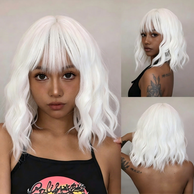 Water Ripple Rose Net Breathable Wave Female Wig Short Curly Hair