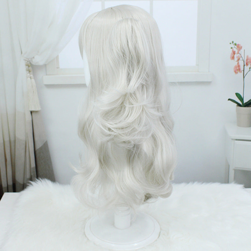 Women's Charlotte Linen Gray Curly Hair Double Ponytail Cos Wig