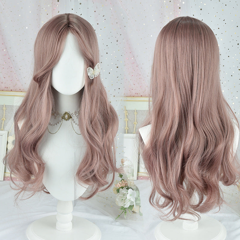 Women's Front Lace Straight Gradient Highlight Sewing Wig Long Curls