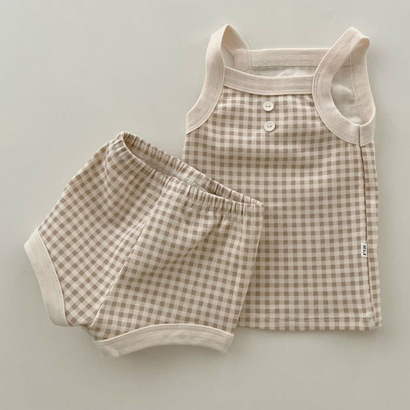 Summer Infant Cotton Camisole Cool Vest Top Bloomer Children's Suit