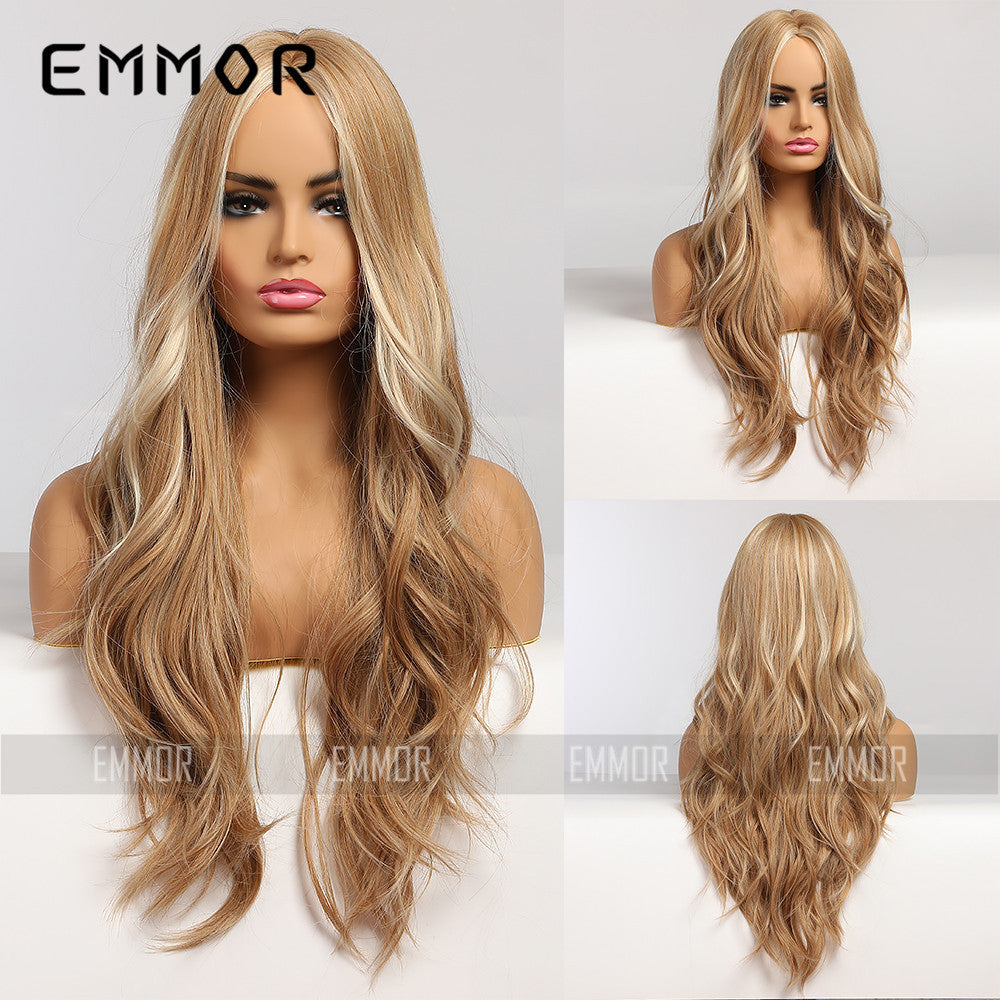 Highlight Mid-length Curly Hair Chemical Fiber Wig Long Curls