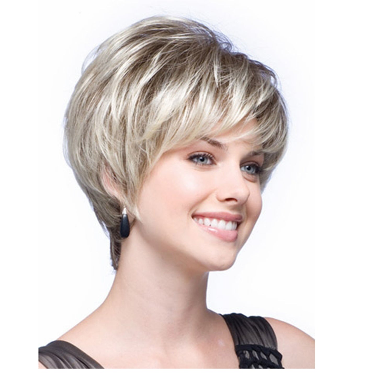 Women's Overseas Chemical Fiber Gradient Color Head Wig Short Straight Hair