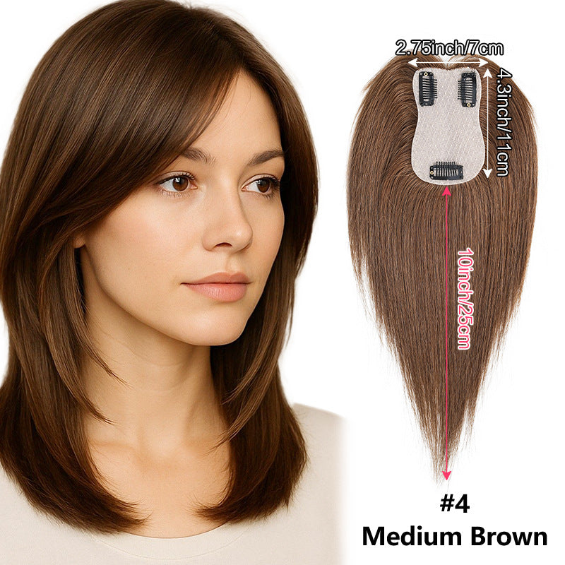 Hair Replacement White Piece Real Full Human Tail Natural Light Wig