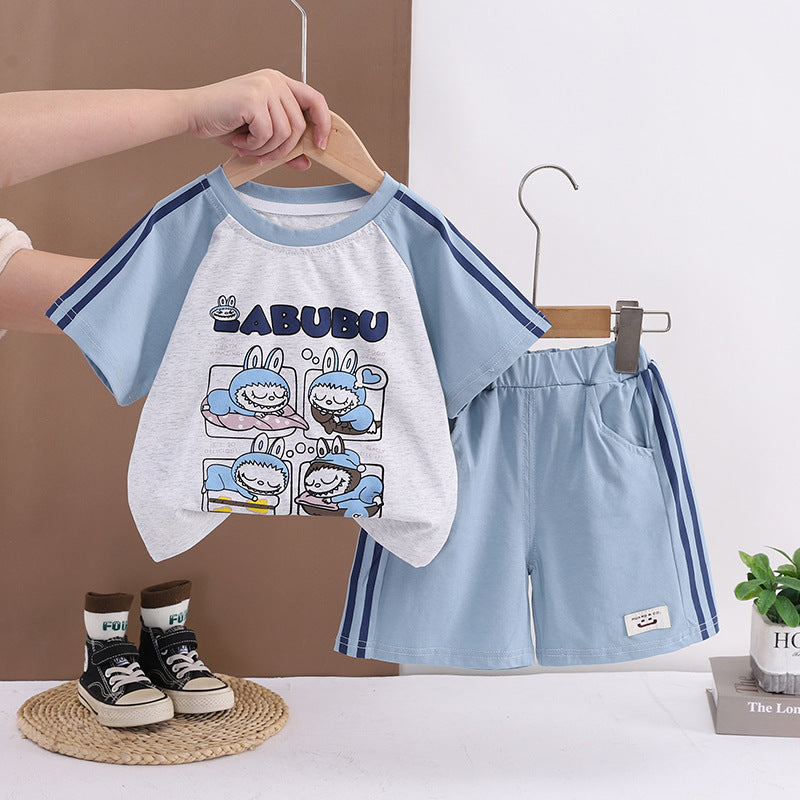 Summer Fashion Fashionable Cartoon Sports Short Sleeve Children's Suit
