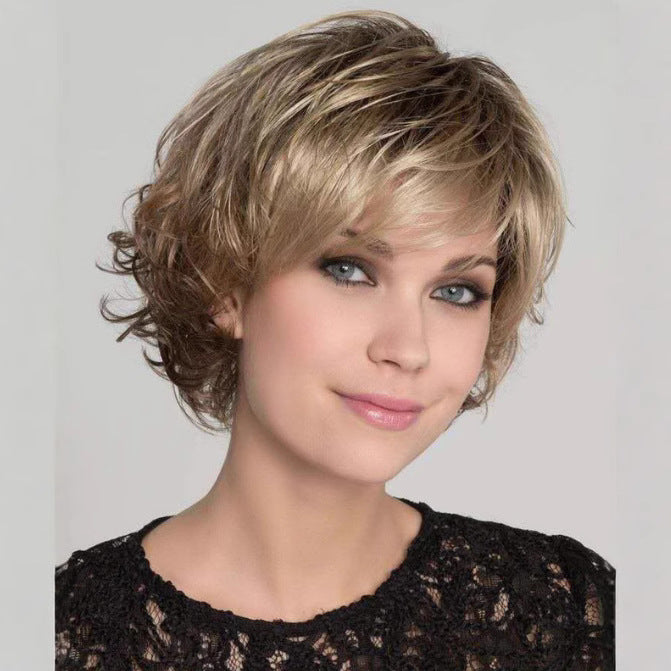 Fashion Short Hair Curly Temperament Fiber Wig Long Curls