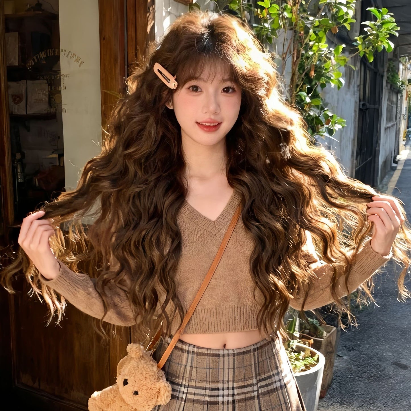 Women's French Style Small Curly Hair Lazy Cute Fashion Natural Wig Long Curls