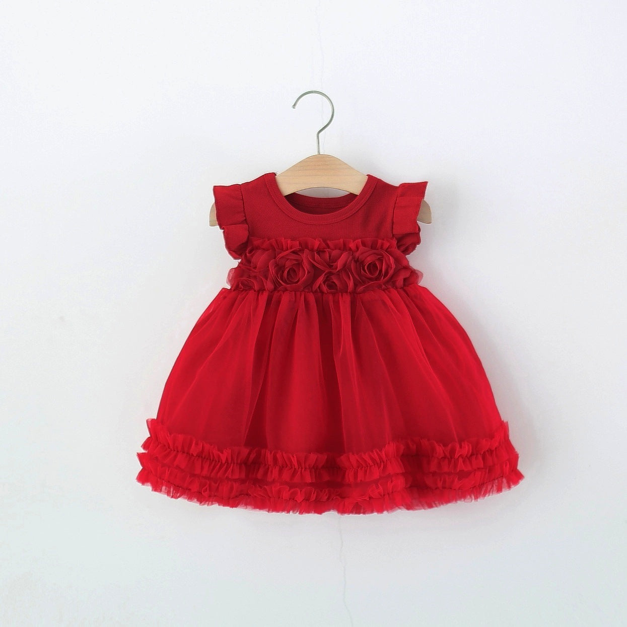 Children's Autumn Long Sleeve Mesh Princess Skirt One Year Children's Dress