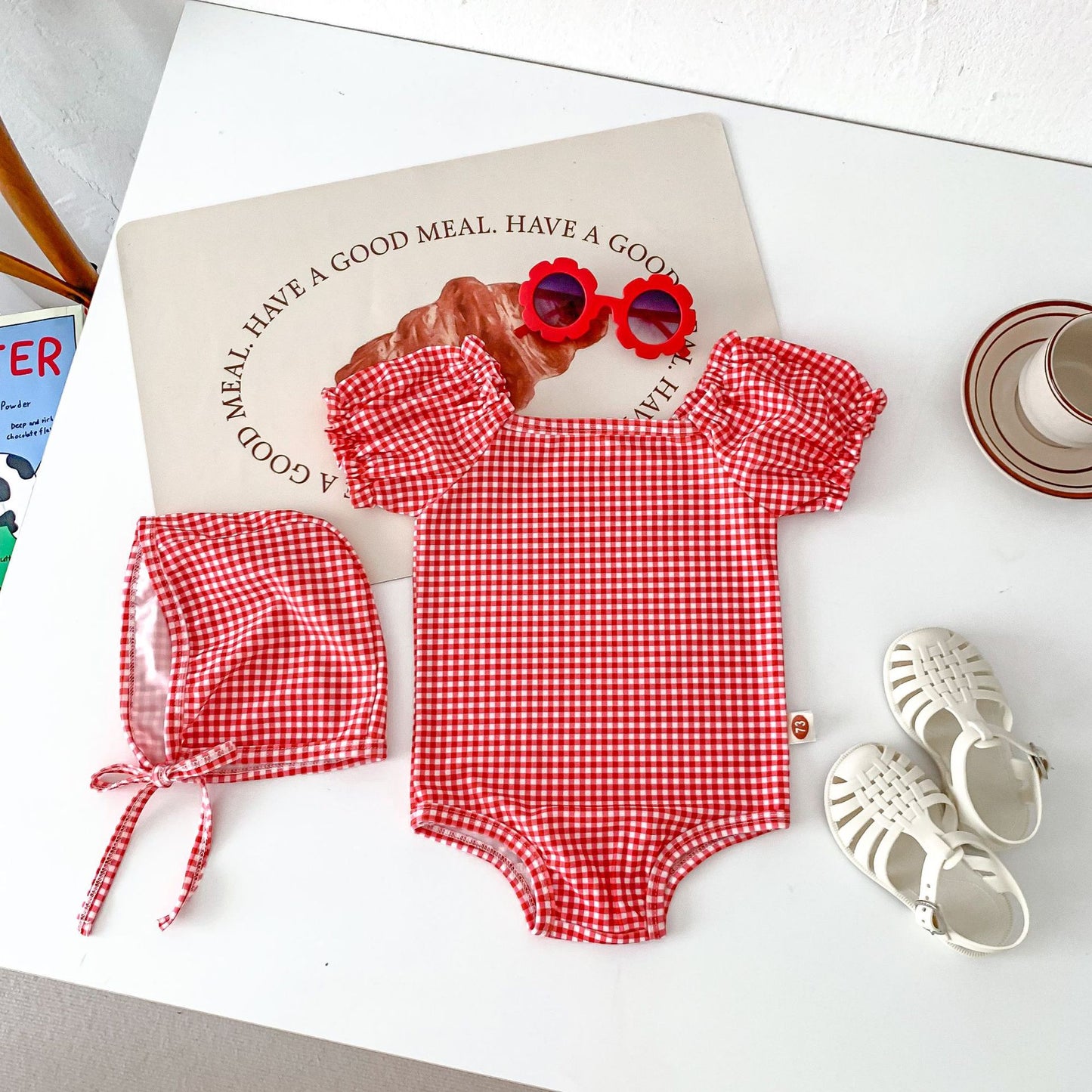 Children's Summer Clothing Infant Swimsuit Swimming Cap Jumpsuit, Climbing Suit