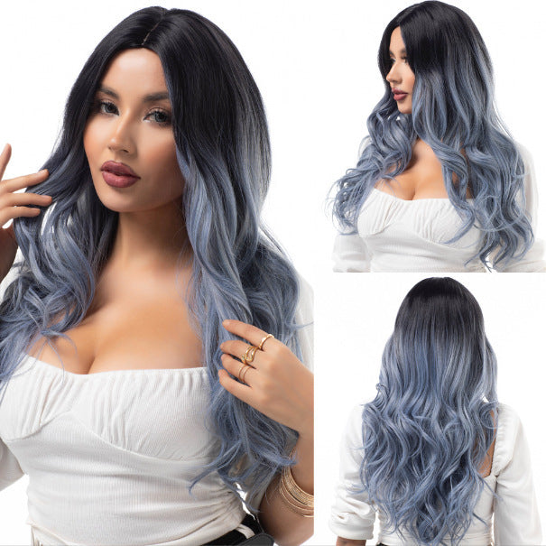 Women's Lace Natural Mid-length Hair Big Wave Wig Long Curls