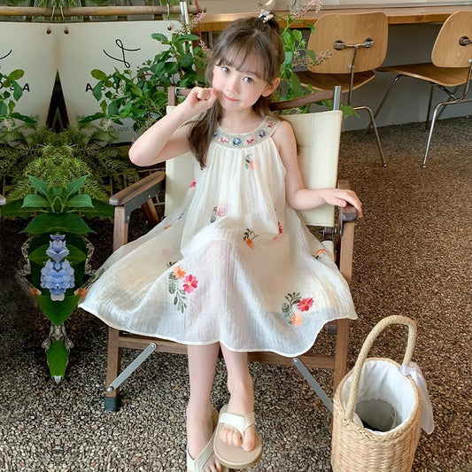 Children's Summer Fashionable Vest Skirt Gauze Clothing Children's Dress