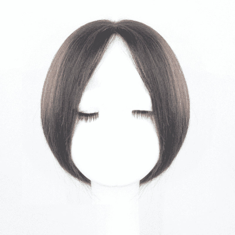 Women's Straight Set Front Lace Imitation Delivery Needle French Bangs Real Hair Wig